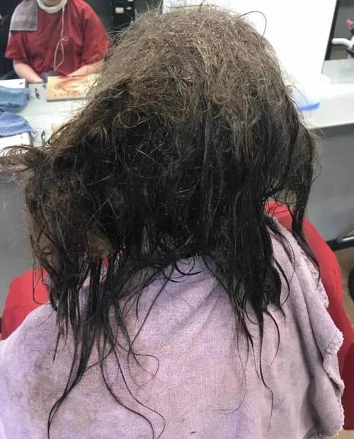 少女整个暑假不梳头 成了这模样