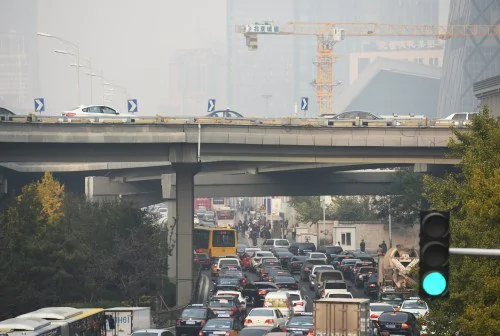 北京堵車的景象(Getty Images)