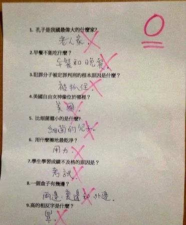 小学生“考零分” 被网友大赞「根本是天才」还质问老师“到底哪里错了”!