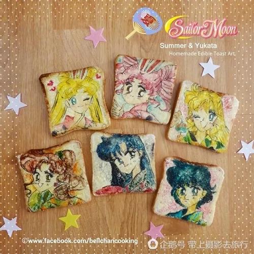 她在面包片上彩绘漫画人物 因太逼真所有人不敢吃!