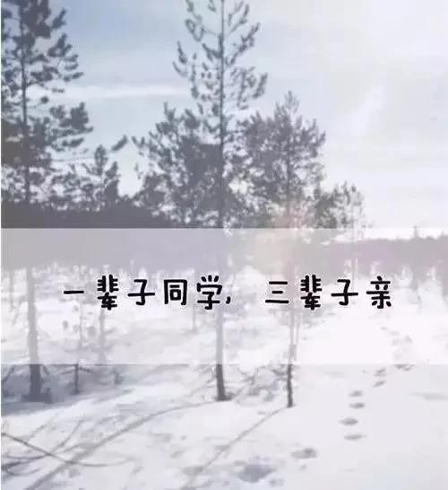 一辈子同学 三辈子亲