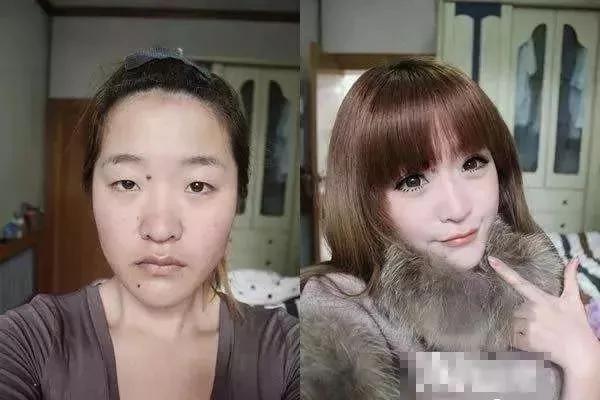 高人气网红化妆和不化妆的对比…堪比换头!