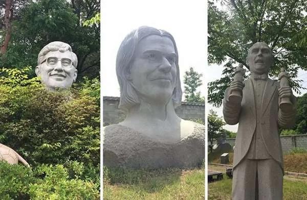 美国这座公园以“公众人物”的石雕引起关注 但游客到此一游后全是“问号”!
