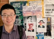 2018年3月，响应参与活动的澳大利亚留学生吴乐宝，希望海外的中国留学生能了解自己的国家，目前正在发生一件将会影响到中国未来的大事情。（受访者提供）