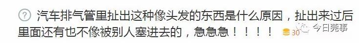 毛骨悚然!男子从汽车排气管内扯出大量"女性毛发"