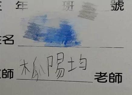 老师叫“木瓜阳均”?小学生书写让网友笑翻