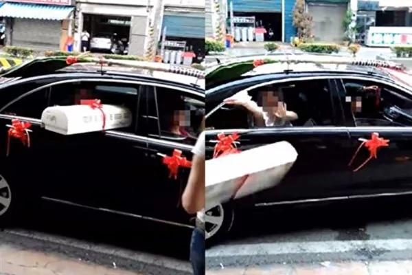 惊人创意 新娘向车外丢冷气机 网友:新郎多珍重!
