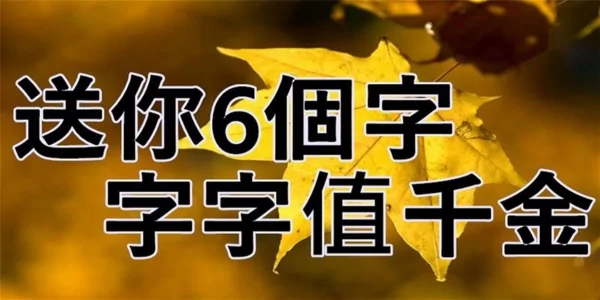 送你6个字 字字值千金!