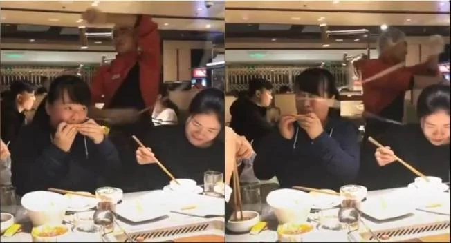 海底捞吃火锅被“面遮眼” 笑翻网友