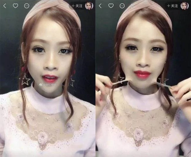 靓妹卸妆“撕掉脸皮” 真面目现形网友看傻