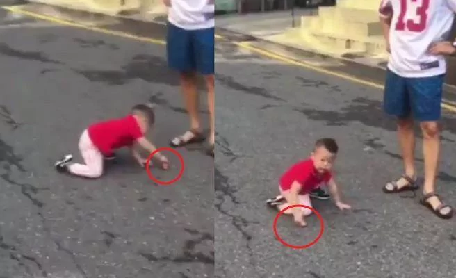 爱面子!小男童走路跌倒神反应网友赞爆:这孩子有前途
