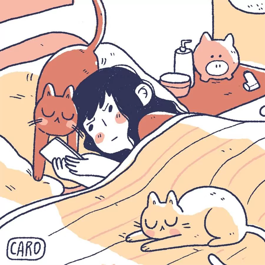 养猫后我再也不需要闹钟了!正妹插画家画出宠主的日常 每一张都超有感!