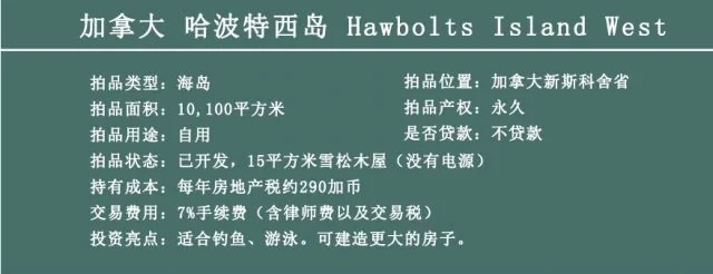 加拿大一座小岛1元起拍 被中国土豪75万拿下