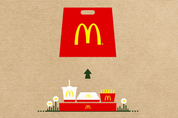 外国麦当劳手提袋暗藏玄机 轻轻一撕变「纸餐盘」