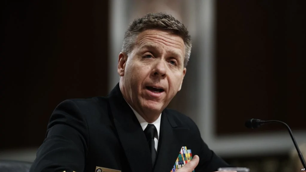 海軍上將菲利普·戴維森在參議院軍事委員會聽證會上（2018年4月17日）
