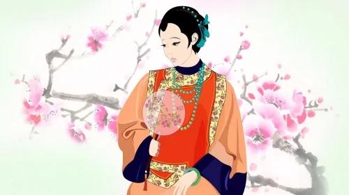 扇画松竹梅岁寒三友 欢天喜地娶亲迎新娘