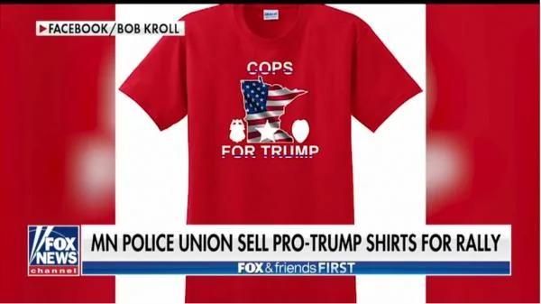 “Cops for Trump” T恤衫。(福克斯新闻截图)