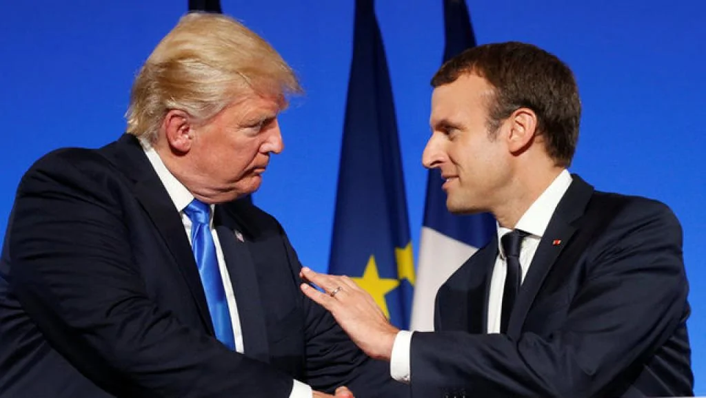 法國總統馬克龍與美國總統川普。