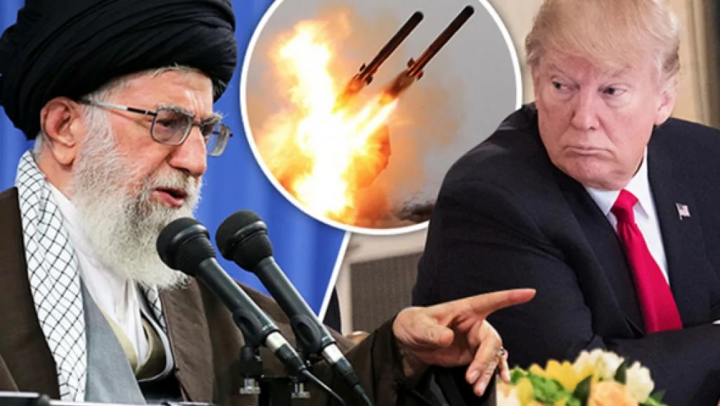 伊朗最高领袖哈梅内伊与美国总统特朗普示意图