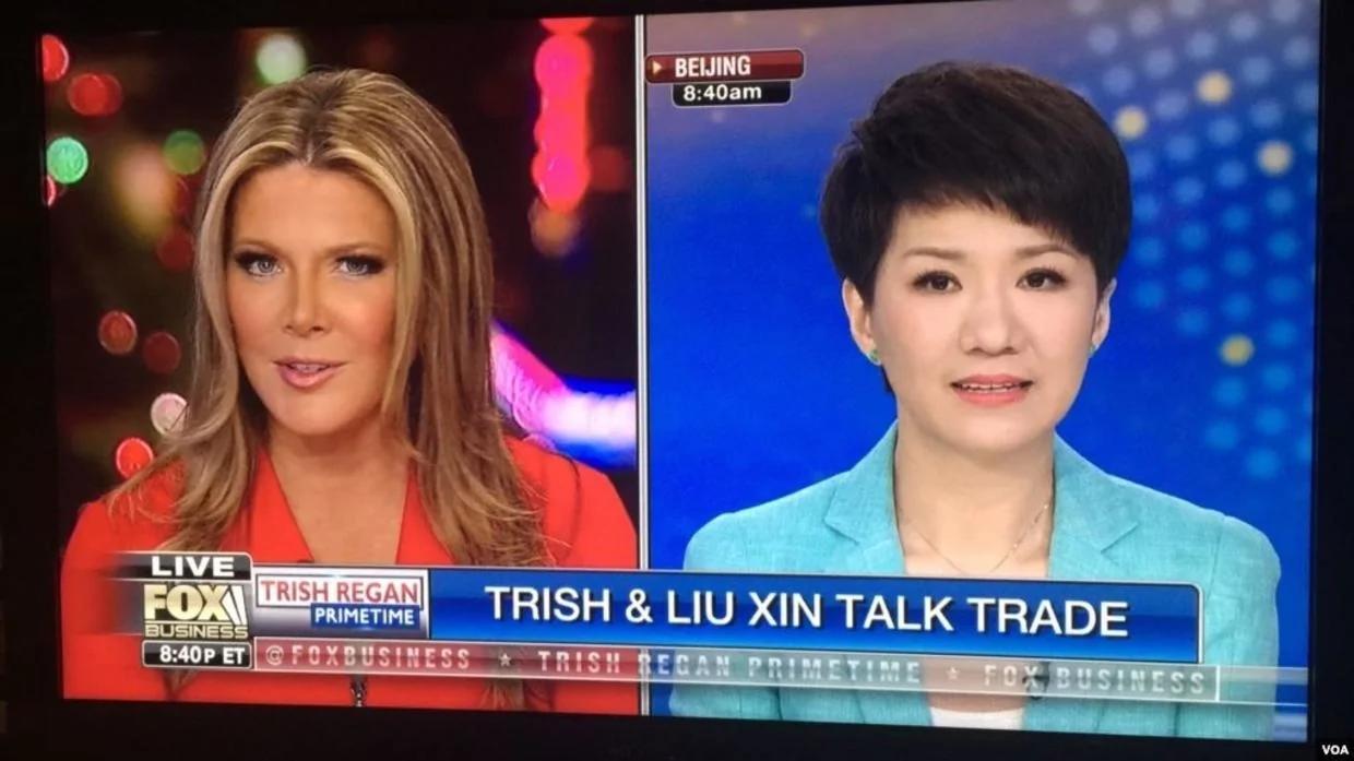 福克斯电视女主播里根再次邀请央视女主播刘欣隔空对谈