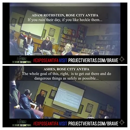 在秘密錄製的視頻中，Antifa的人在給成員「講座」。