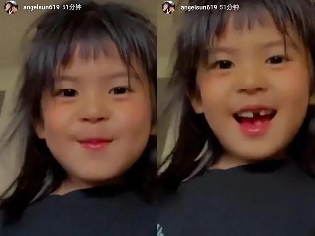 梧桐妹晒祖孙三代同框 咘咘表情超多巨可爱