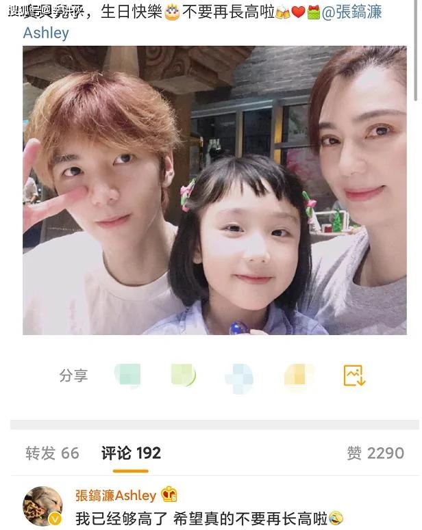 洪欣晒儿女合影满脸幸福 继父张丹峰力证父子情深