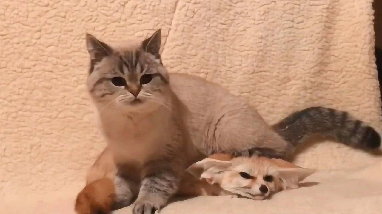 主人带回来一只狐狸，猫咪以为是送给它的玩具，这场面搞笑了_网易视频