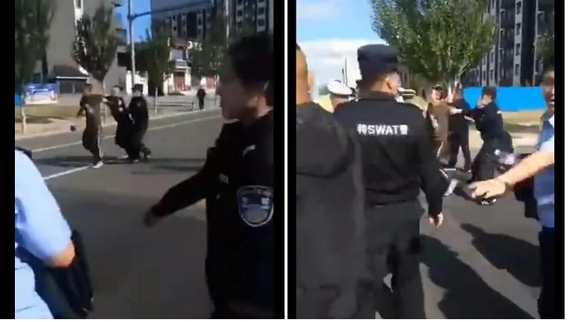 警察在內蒙古街頭抓捕、毆打抗議民眾