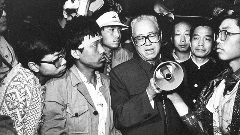 資料圖片：1989年5月19日，中共總書記趙紫陽在北京天安門廣場。（美聯社）