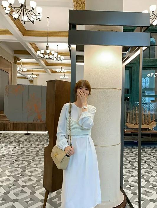 純白色小香風連衣裙 秋天也能穿出時尚的氣質