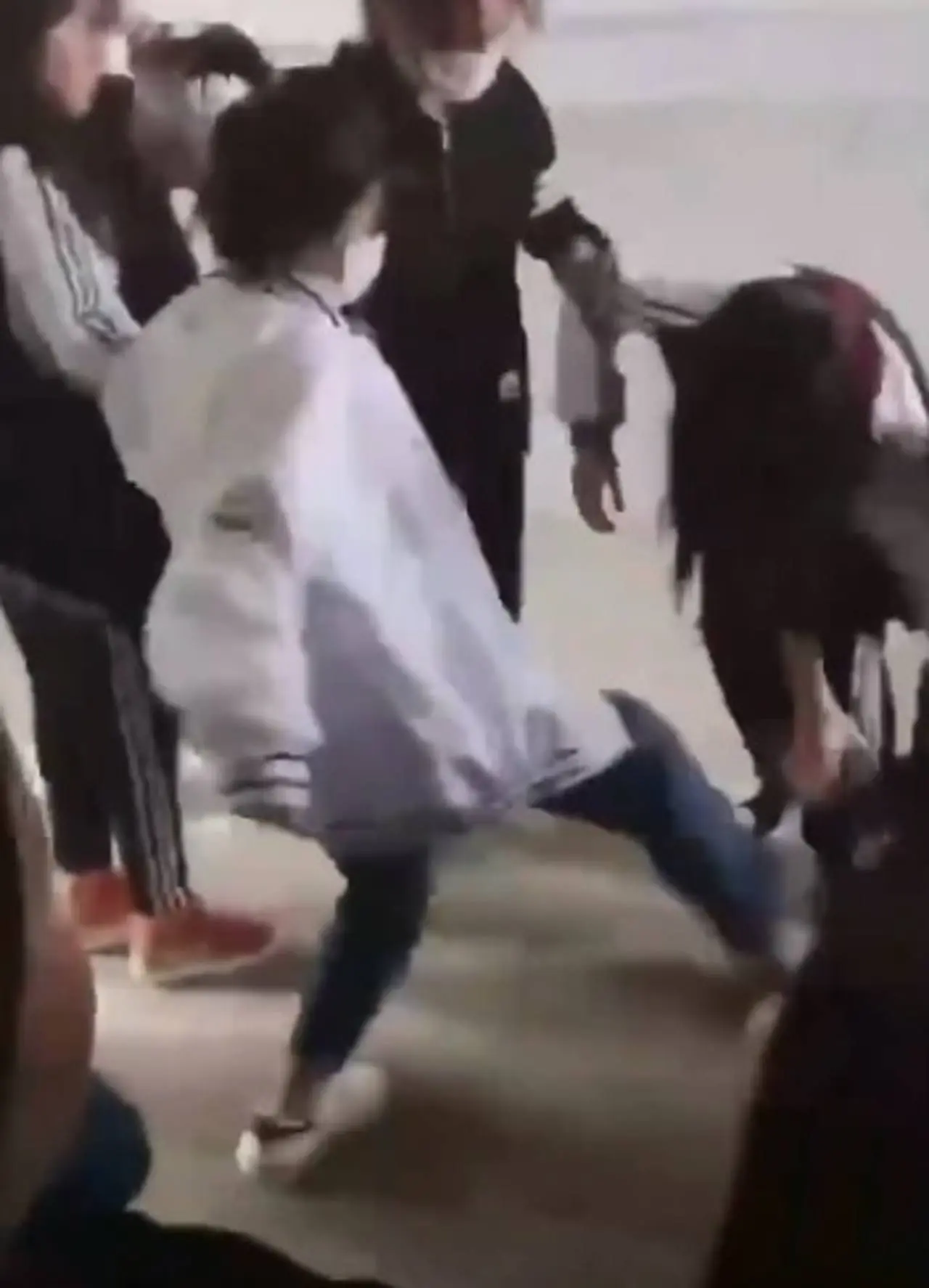 黑龙江依兰两伙女学生聚众斗殴。（视频截图）