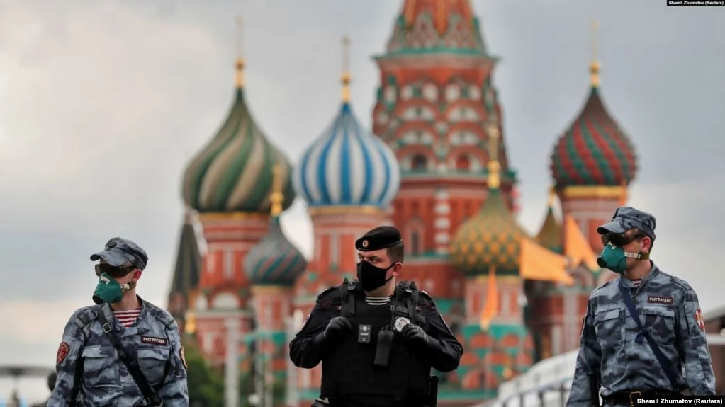 資料照：莫斯科紅場上執勤的俄羅斯警察