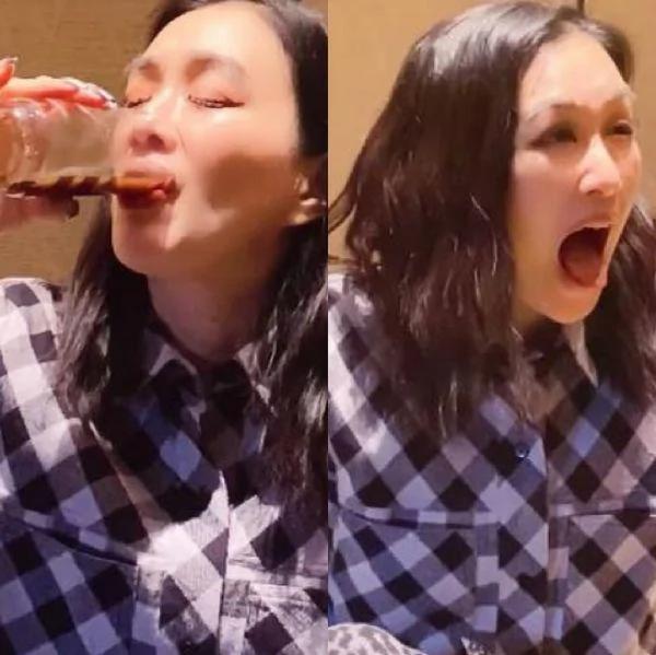 钟丽缇疑为备孕喝中药苦涩难咽 张伦硕拍视频调侃
