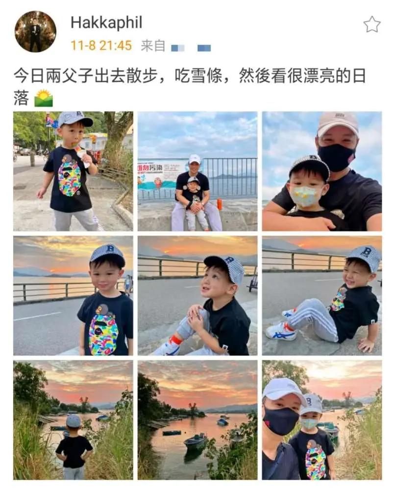 李乘德带娃出游 口罩遮面与胡杏儿分不清 奕霆变假笑男孩萌翻