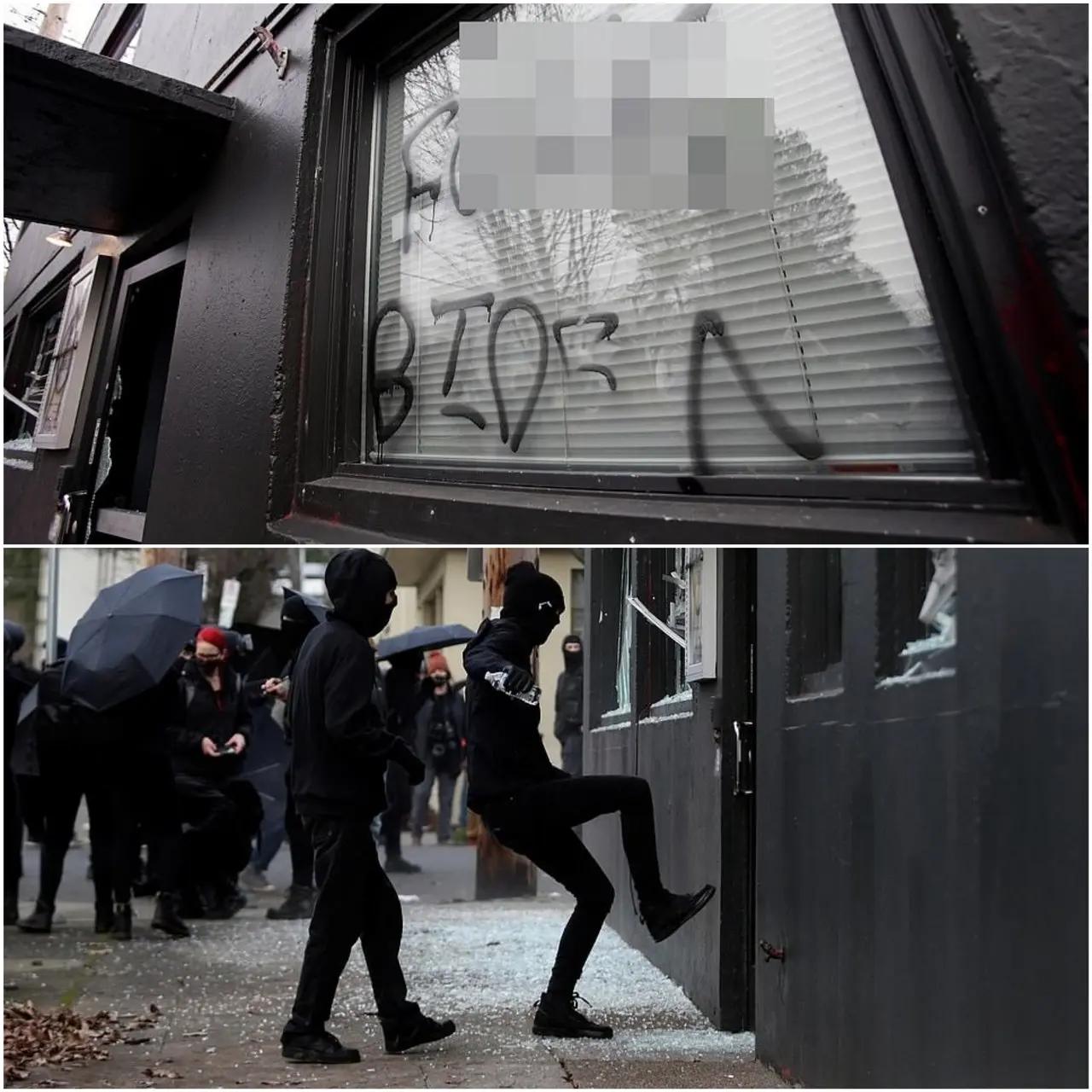 「不要拜登 要復仇」極左翼團體示威 砸星巴克創始店