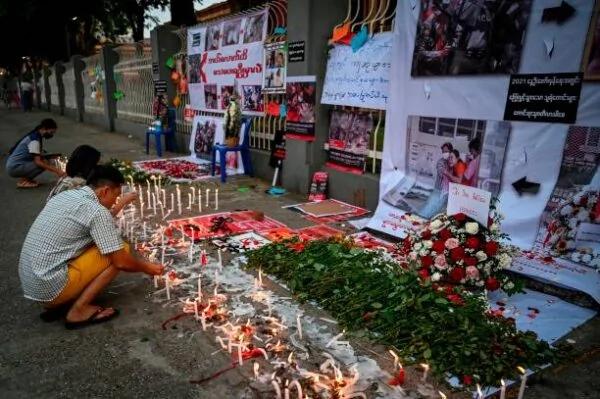 緬甸人大規模上街 為被射殺少女送葬