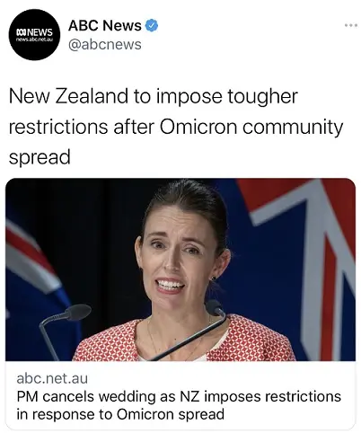 紐西蘭女總理緊急宣布取消婚禮：「這就是人生」