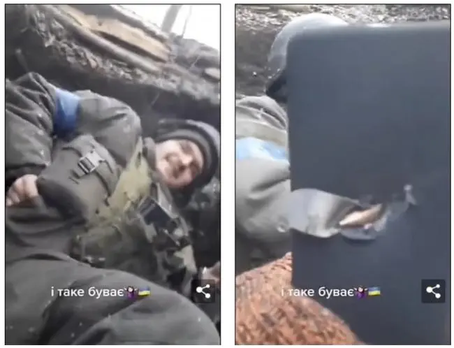 乌克兰大兵感谢手机和兵牌救命 影片疯传