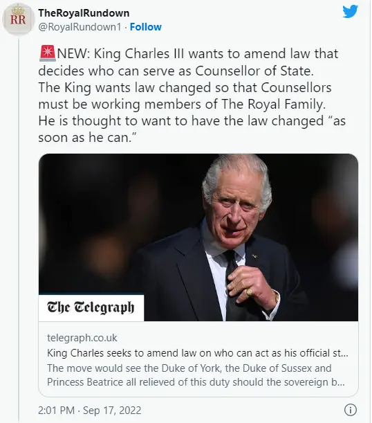 新王查理三世有大动作 取消哈利等3人摄政资格