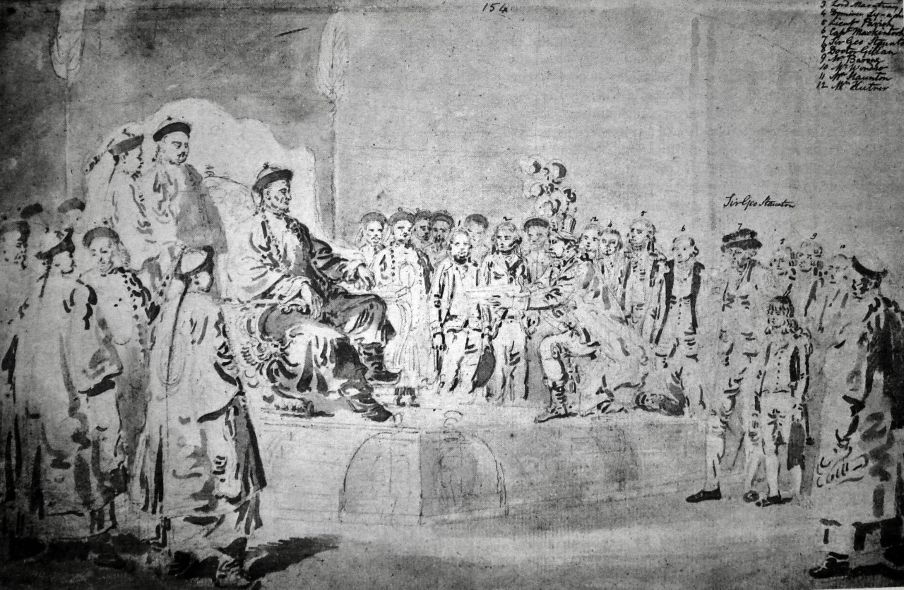 乾隆皇帝接見馬戛爾尼使團。（圖片來自維基百科）
