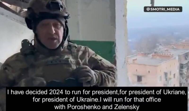在镜头前狂言说2024年要竞选乌克兰总统。   图：翻摄推特