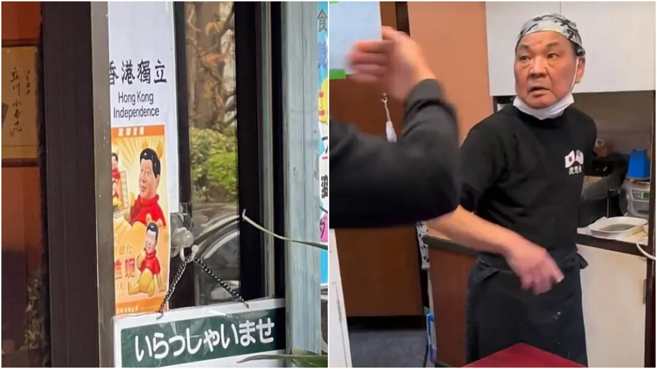 日本中華料理餐廳老闆因公告「中國人禁止入內」被小粉紅鬧場，後來按照台灣人建議，貼出特定的圖文，擊退小粉紅。翻攝自推特