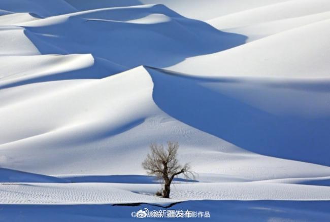 梦幻！中国塔克拉玛干沙漠罕见成雪海