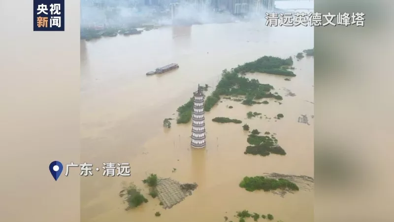 廣東「百年一遇」洪水，航拍慘狀：恐再下3天