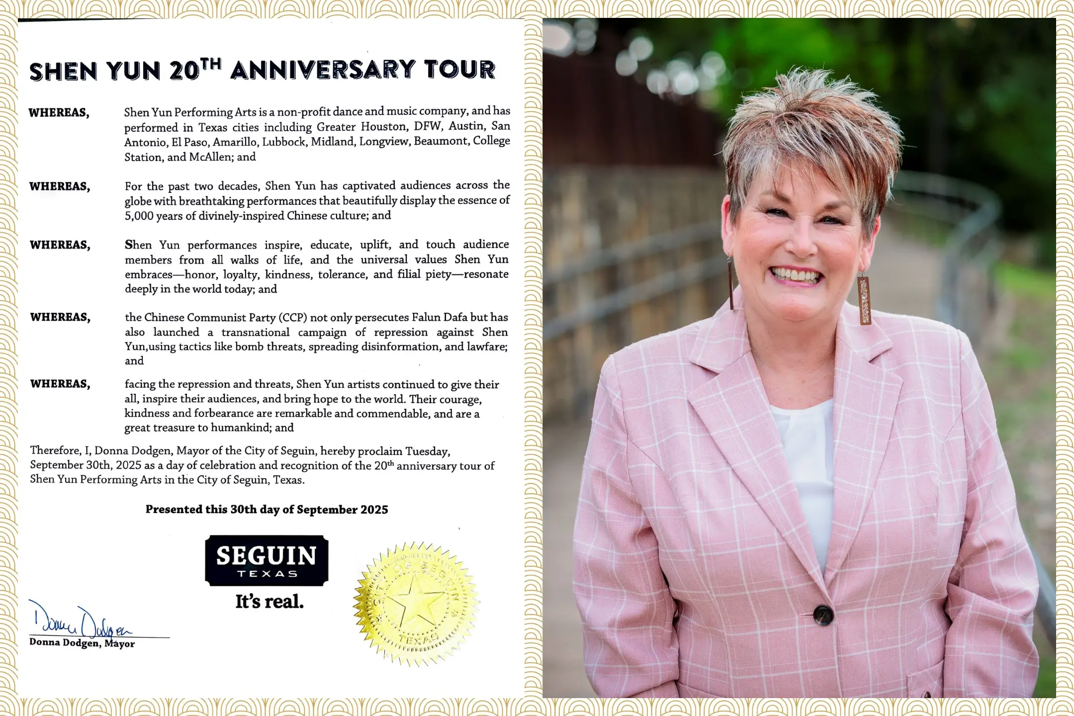美國德州再有六城市長褒獎神韻藝術團