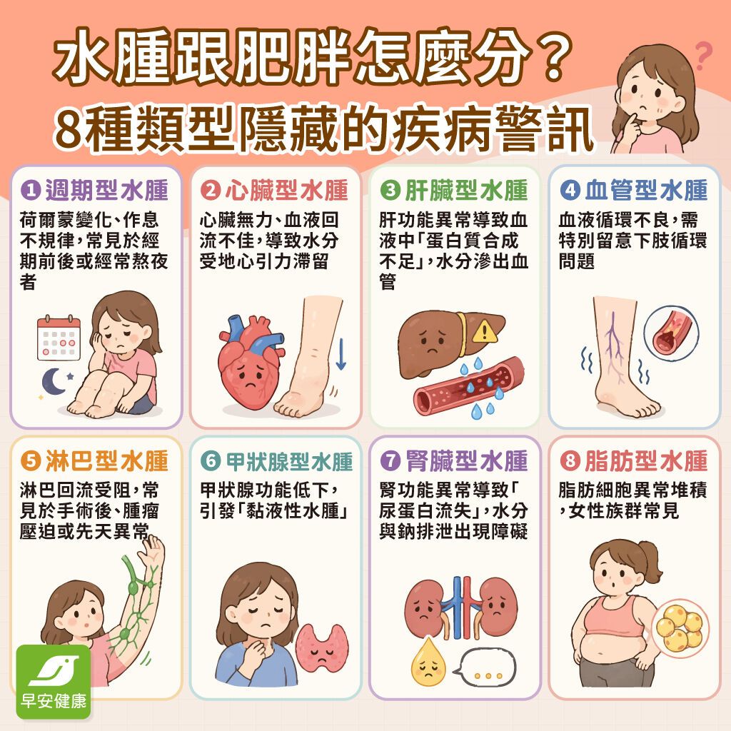 水肿原因是发胖还是生病了？快速消水肿方法与肝、肾警讯全解析