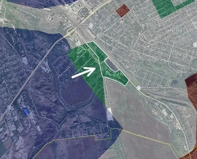 烏軍正沿着頓內茨克地區康斯坦丁諾夫卡南部鐵路推進，試圖擴大戰術優勢。&nbsp;圖:翻攝自X賬號@TTheBattlefield