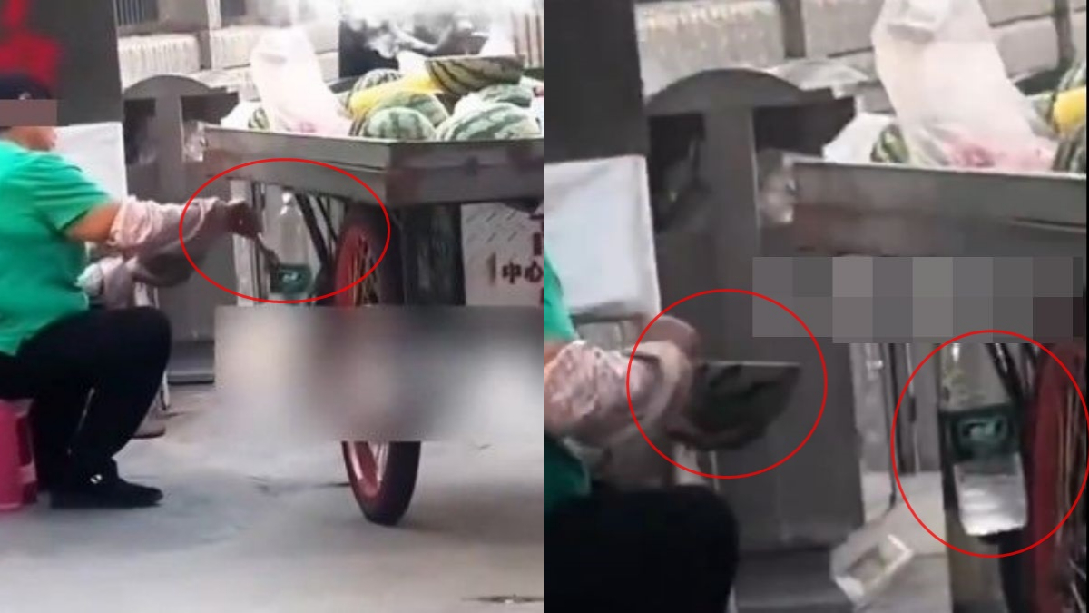 还敢吃吗！中国女摊贩往西瓜上抹不明液体（视频）