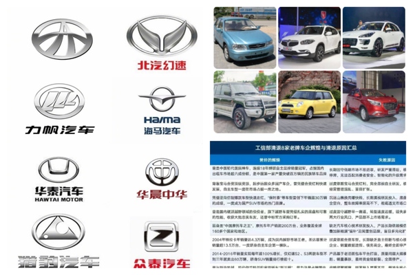 夏利、众泰等8家老牌车企生产资质被永久撤销